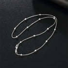 Charm 925 Sterling Silver 16-24 Inches Fine Sweater Bead Chain Women Necklace For Fashion Temperament Jewelry Party Wedding PlatiNum
