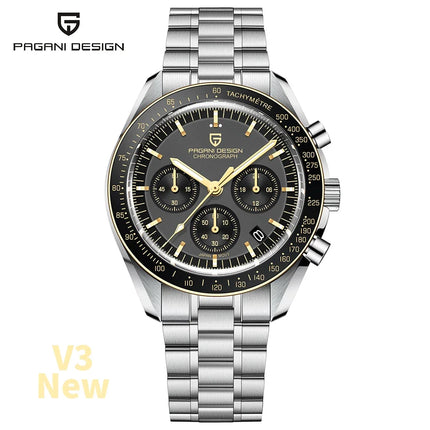 PAGANI DESIGN 2026 Nuovo Orologio da Uomo di Lusso, Orologio al Quarzo con Data Automatica, Cronografo, Vetro Zaffiro AR