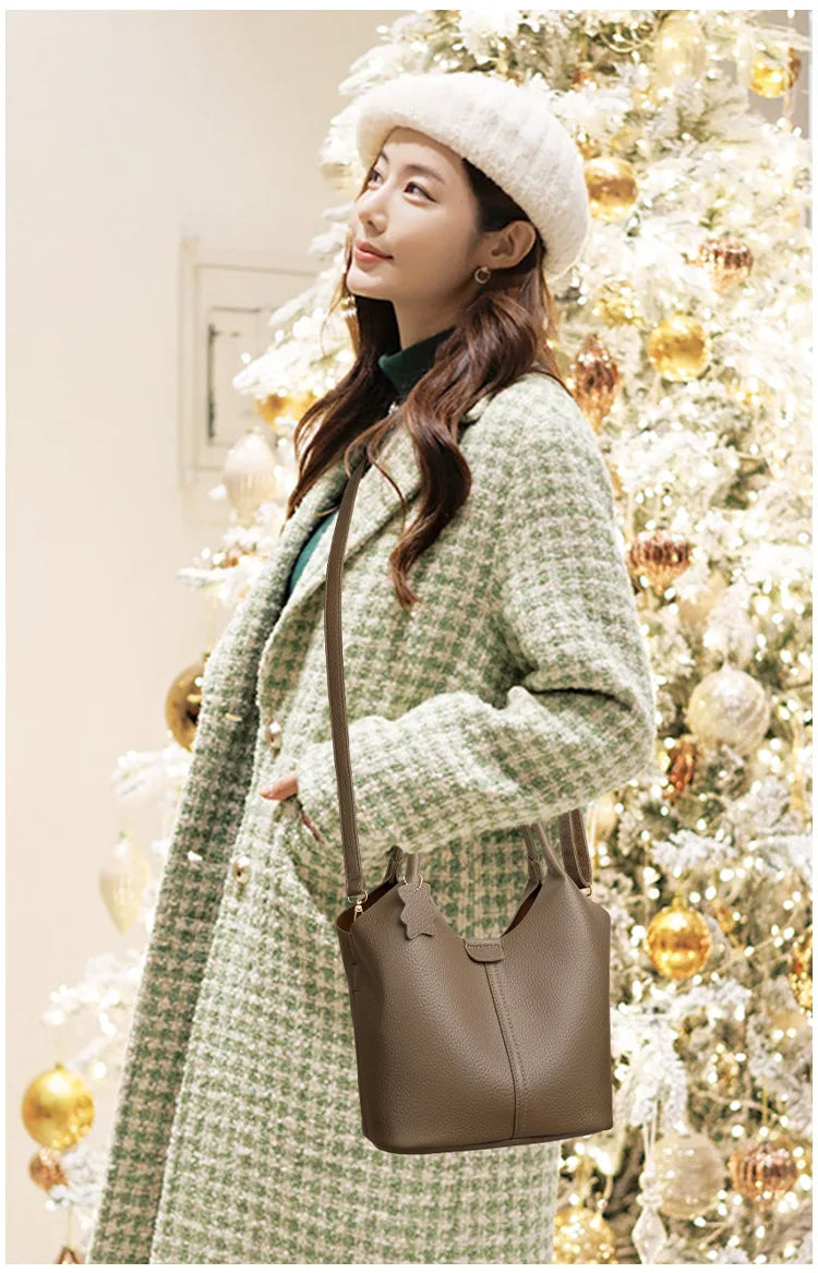 2025 French Women's Handbag PU Leather Shoulder Bag Casual Versatile Tote Bag Soft Leather Stylish Crossbody Bag For Women