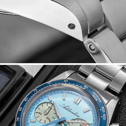 ADDIESDIVE 37mm Watch For Men Chronograph 10Bar Diver BGW9 Luminous Bubble Mirror Glass AD2539 Aluminum Ring VK63 Quartz Watches