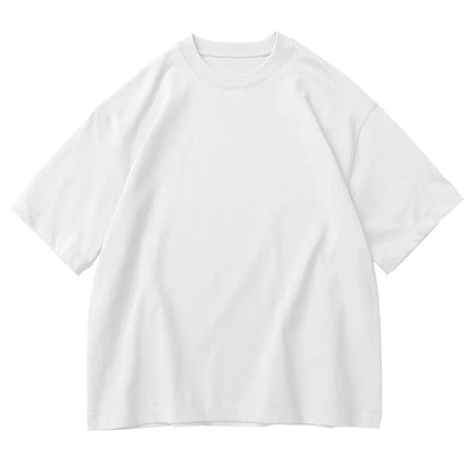 11.29oz 320Grams Heavy Cotton Weight Oversized Loose Men T-shirt Solid Color Drop Shoulder Short Sleeve High Quality PlatiNum