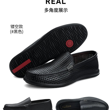 2025 Estate Scava Fuori Penny Mocassini Da Uomo Scarpe Da Barca Traspirante Uomo Mocassini In Pelle Slip On Appartamenti Mens Casual Scarpe Da Guida