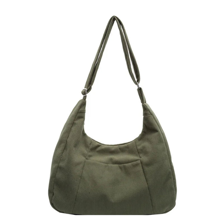 New Large Capacity Casual Crossbody Bag Simple Artistic Commuter Student Single Shoulder Bag Outdoor Leisure Women's Tote Bag PlatiNum