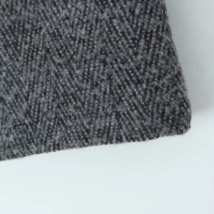 YENKYE 2025 Women High Waist A-line Mini Woolen Skirt Office Autumn Winter Elegant Skirts PlatiNum