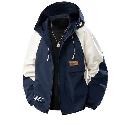 Big Size 9XL Men's Casual Jacket Hooded Windbreaker Male Spring Autumn Outerwear Patchwork Fashion Windproof Oversize Plus Large