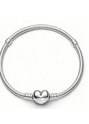 Nuovo Bracciale Artigianale Originale in Argento 925 con Charm, Liscio e Morbido, a Osso di Serpente, per Donna - Regalo 2026 PlatiNum