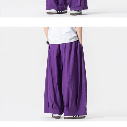 Pantaloni Harem Oversize da Uomo Leggeri Sottili Traspiranti Tinta Unita Stile Harajuku Gamba Larga Casual Moda Pantaloni Dritti Uomo 5XL