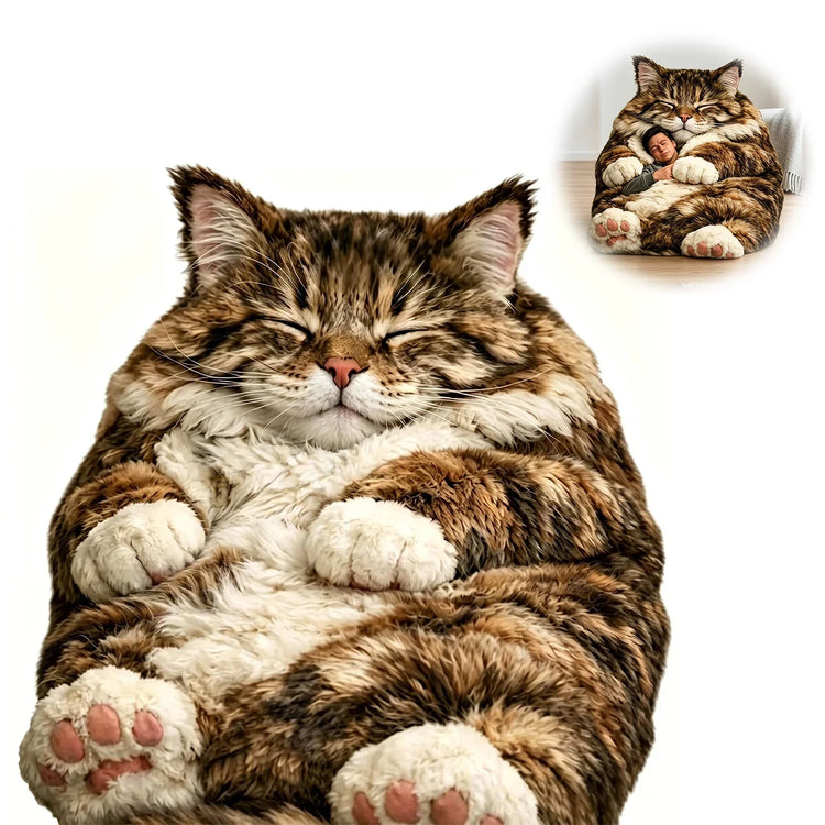 Giant Animal Sleeping Bag Soft Warm Plush Washable Cute Cat Envelope Bed for Adults Winter Outdoor Use
