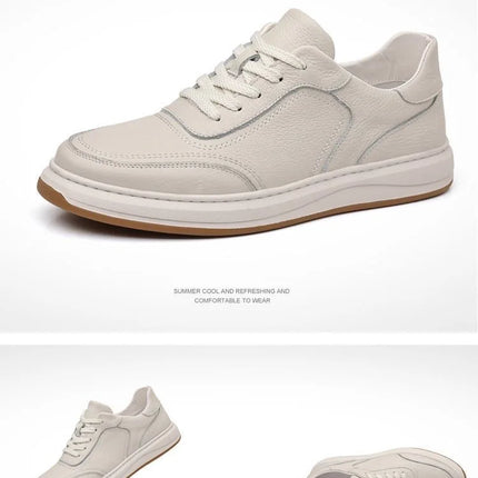 2026 New Men's Leather Shoes Casual Spring Autumn Fashionable Genuine Cowhide Slip-On Breathable Comfortable Anti-Slip Shoes