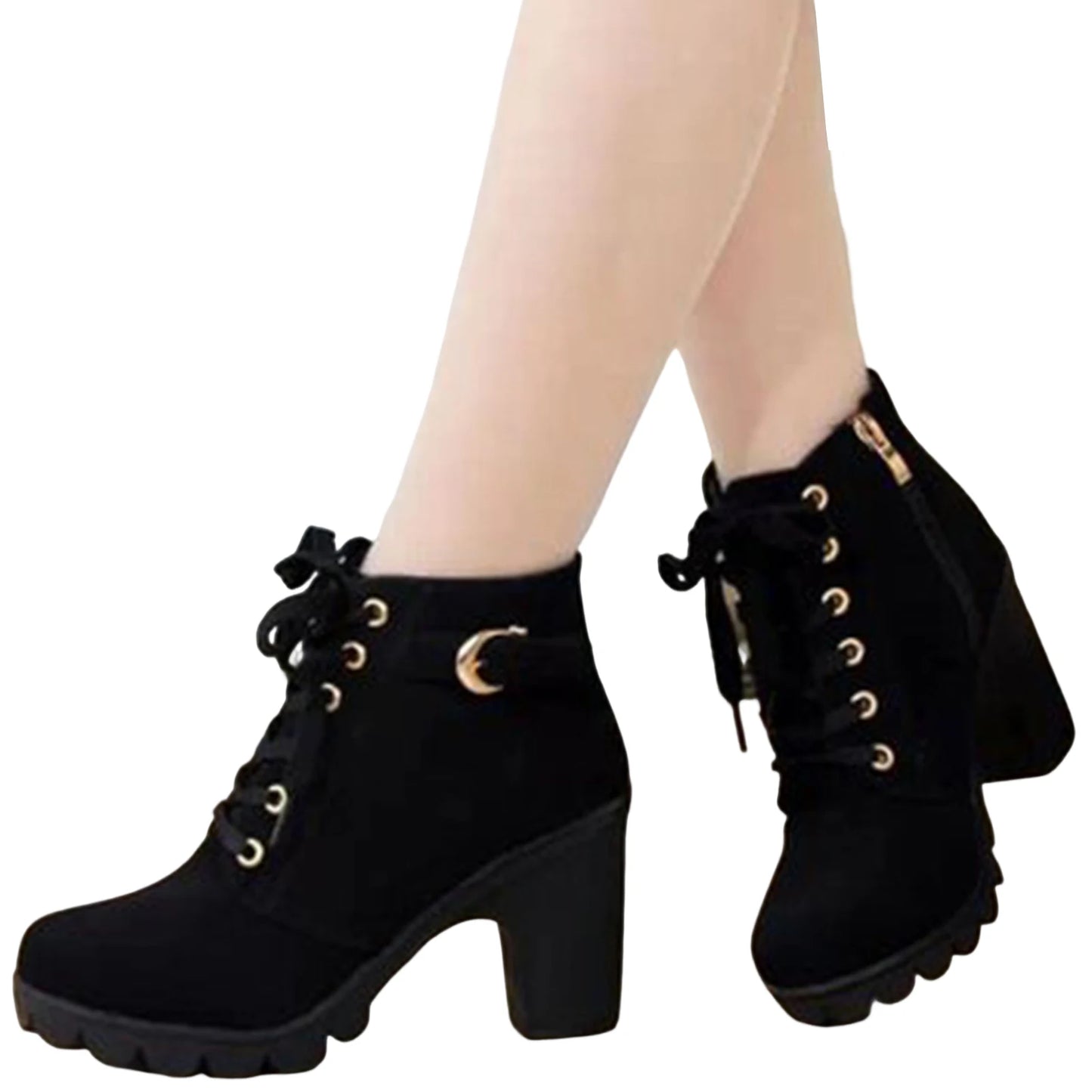 Women's Large Size Ankle Boots Autumn And Winter Cross-Strap Short Boots Gift for Christmas Birthday New Year