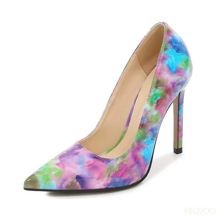 Tacchi alti dimagranti alla moda e sexy di grandi dimensioni Tacchi sottili Bocca poco profonda Punta a punta Tacchi alti di colore di nicchia Scarpe singole