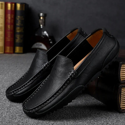 Mocassini in Pelle Traspirante, Scarpe Casual da Uomo, Slip-on Formali Italiane, Chaussure Homme