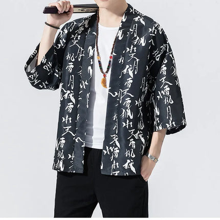 Camicie Sottili da Uomo con Stampa Tradizionale, Abbigliamento Asiatico, Kimono Giapponese, Camicie Yukata da Uomo, Top Larghi da Donna Stile Harajuku, Cappotto Taglie Forti fino alla 5XL