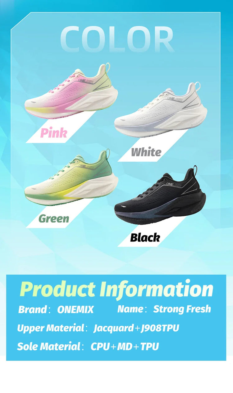 ONEMIX Scarpe da corsa da jogging per uomo Scarpe da ginnastica da esterno super leggere Scarpe da passeggio antiscivolo con ascensore Donna PlatiNum