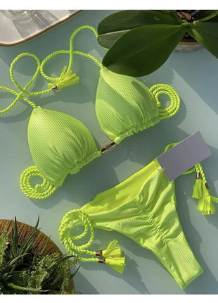 RUOTONSEPT Sexy Braiding rope Bandage Bikini Set Women's Swimsuit Two-piece Triangle Swimwear Bathing Suit Brazilian Biquinis platinumshop