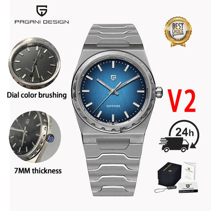 PAGANI DESIGN 2026 Nuovo Orologio al Quarzo Sottile da Uomo 7MM VJ21 37MM Zaffiro Acciaio Inossidabile Impermeabile 10Bar Luminoso C3 Reloj Hombre
