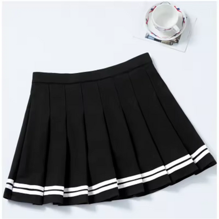 Mode im Preppy-Stil für Damen Faltenröcke 2025 Frühling Sommer neue A-Linie süßes kurzes Kleid Mädchen hoher Bund Patchwork-Rock Streetwear