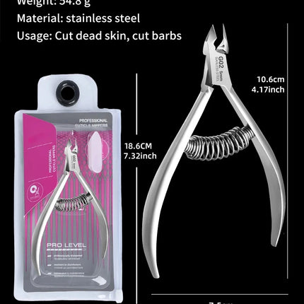 Professional Pedicure Nail Tools: Double Springs Cuticle Trimmer, Sharp Blade Clippers for Nail Art & Care