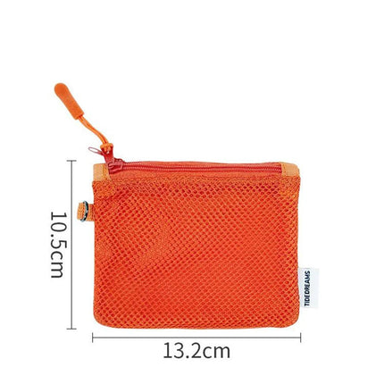 Travel Makeup Storage Bags New Mesh Coin Purse Simple Portable Mini Bag Multi-purpose Square Bag Double-layer Zipper Card Holder PlatiNum