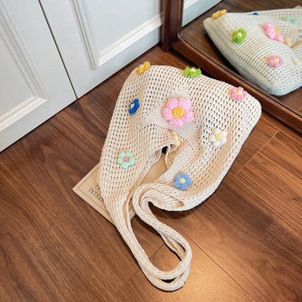 New Women's Versatile Braided Shoulder Bag, Simple and Casual for Holidays and the Beach, with Internal Compartments