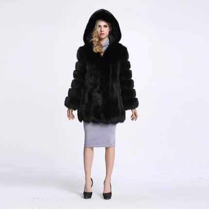 ZADORIN Hooded Fluffy Faux Fur Coat Winter Jacket Women Fashion Thick Warm Faux Fur Jackets Coats Woman Clothing Outerwears