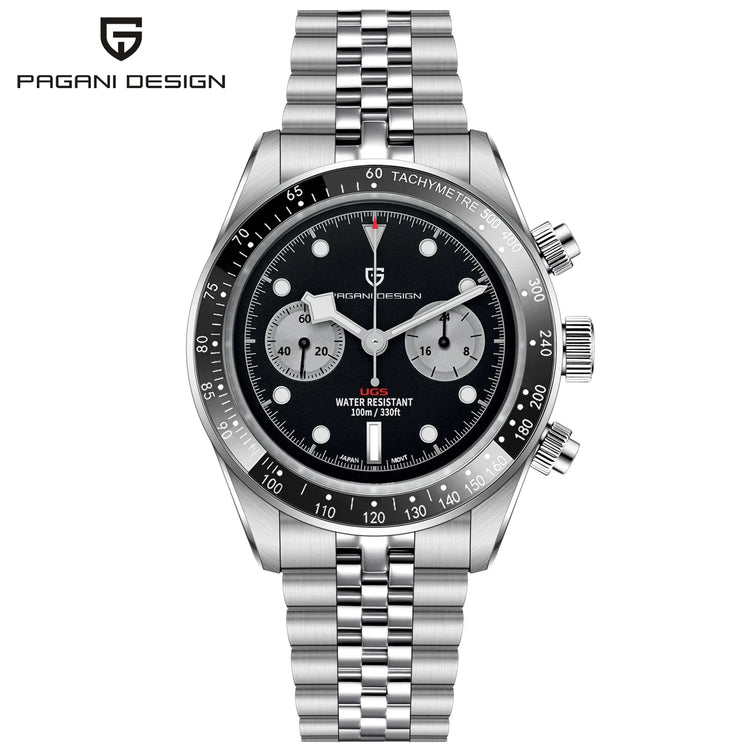 PAGANI DESIGN 2026 Nuovo BB Flamingo Orologio Cronografo Sportivo di Lusso al Quarzo da Uomo con Vetro Zaffiro AR, Impermeabile 100M, Orologio da Polso alla Moda con Cinturino in Acciaio Inossidabile per Uomo, Magazzino Local
