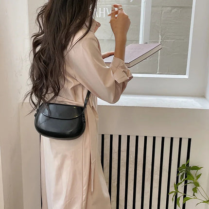 Womens Small Messenger Bag Solid PU Leather Shiny Shoulder Bag Fashion Saddle Bags Flip Buckle Phone Coin Purse Lipstick Storage PlatiNum