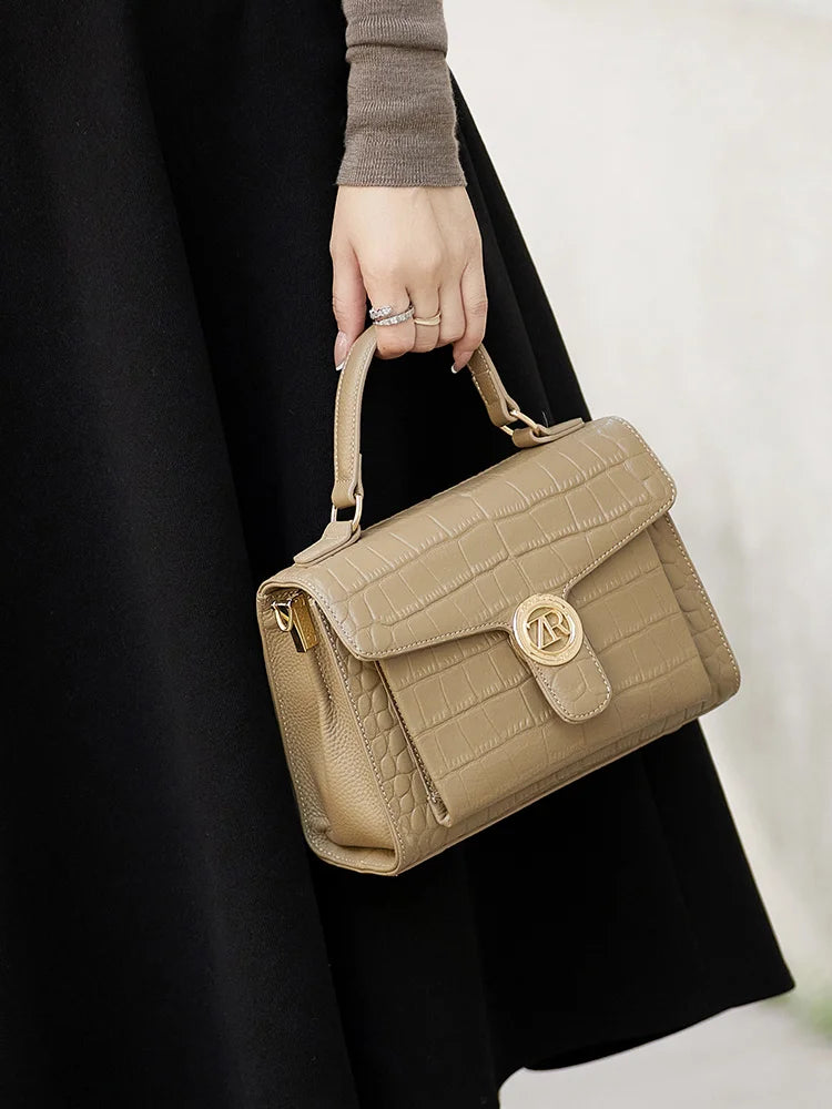 ZOOLER Full Genuine Leather Shoulder Bags Tote Bags Luxury Women Trendy Handbag Totally Skin Fashion Top Handle Purses #WG385