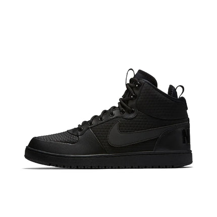 Nike Court Borough Mid Scarpe da Skateboard in Pelle Casual Impermeabili con Ammortizzazione e Supporto, Modello Mid-Top da Uomo, Nero AA0547-002