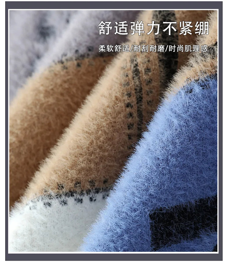 2024 winter new style men's sweater knitted long sleeve Warm Men Fashion Sweaters Thicken Warm wool pullovers Sweater male