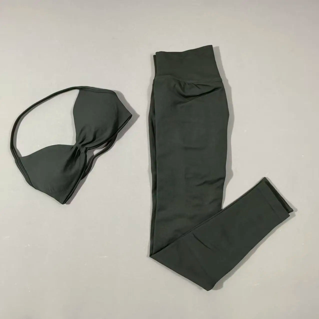 Yoga Gym Set 2 Piece Women Strappy Yoga Bra Top Workout Scrunch Shorts Sports Suit Fitness Clothes Seamless Yoga