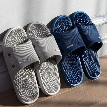 Pantofole da uomo in tinta unita da bagno sandali da massaggio antiscivolo da donna semplici scarpe da salute con fondo morbido Zapatillas Casa Hombre