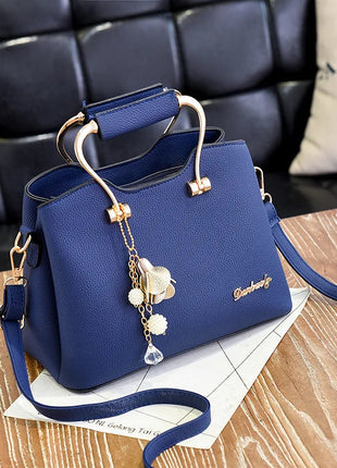 Yogodlns Luxury Pendant Handbag For Women PU Leather Tassel Shuolder Bag Designer Handle Bag Brand Shopping Mommy Shoudler Bag PlatiNum