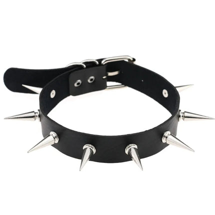 1Pc Harajuku Cuore Sexy Rivetti Cuoio DELL'UNITÀ di elaborazione Nero Goth Punk Girocollo Per Y2K Ragazze FAI DA TE Goth Star Pentagramma Collane Grosse Gioielli PlatiNum