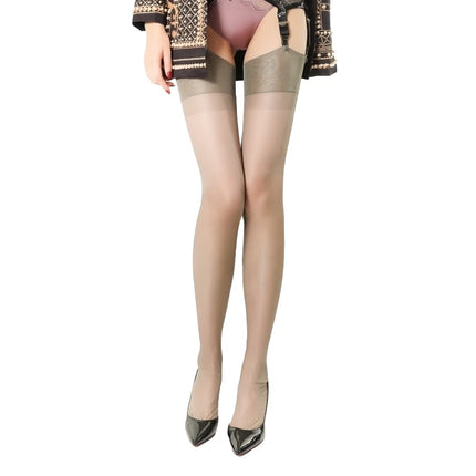 Calze autoreggenti alte da donna sexy ultra sottili e traspiranti Medias trasparenti non elastiche in nylon puro super lungo per reggicalze