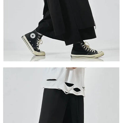 Pantaloni a Gamba Larga da Uomo, Stile Hip Hop, Jogger Casual, Streetwear Maschile, Pantaloni Larghi con Patchwork, Joggers alla Moda Comodi, Pantaloni da Donna