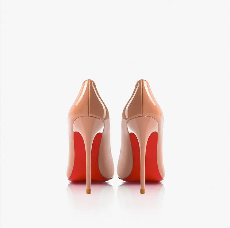 Nuovo cuoio laccato rosso tacco fine a punta bocca superficiale versatile tacco alto scarpe singole nere sexy scarpe da donna moda festa platinumshop