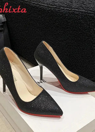 Aphixta Oro Argento Nero Décolleté con tacco alto a spillo da 3,54 pollici Décolleté da donna per tutte le stagioni Scarpe da festa con punta a punta di grandi dimensioni 49 50 platinumshop