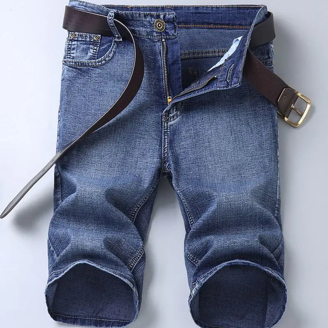 2025 Nuevo Diseño de Moda Azul Jeans de Hombre Slim Fit Jeans Cortos de Hombre Rectos Pantalones Cortos de Verano Jeans Jeans Elásticos para Hombre