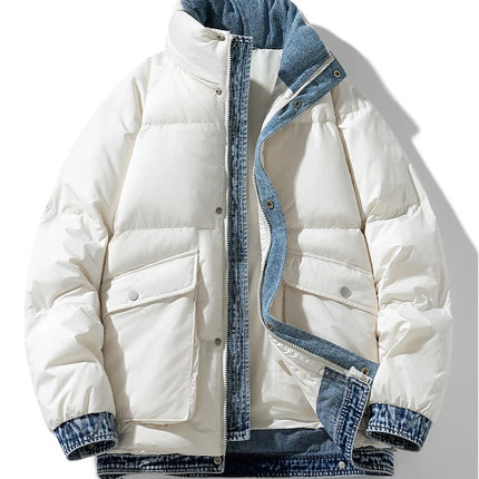 2025 Autumn and Winter New Down Jacket Fashionable Thickened Short Hooded Bakery Jacket for Men