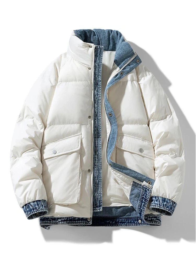 2025 Autumn and Winter New Down Jacket Fashionable Thickened Short Hooded Bakery Jacket for Men