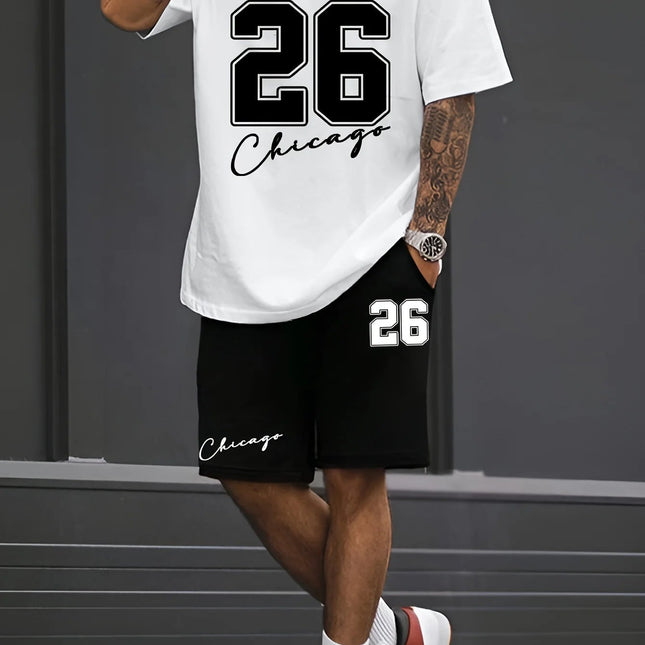 Abito da uomo alla moda alla moda 26 numeri con stampa modello girocollo pantaloncini a maniche corte completo moda casual comodo e traspirante platinumshop