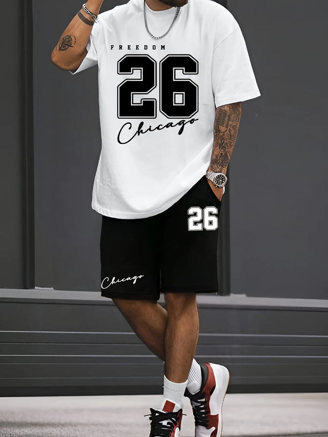 Abito da uomo alla moda alla moda 26 numeri con stampa modello girocollo pantaloncini a maniche corte completo moda casual comodo e traspirante platinumshop