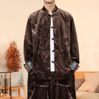 Giacca in velluto da uomo in stile cinese con stampa drago camicie da uomo tradizionale abito Tang Kung Fu Tai Chi camicie casual retrò abbigliamento da uomo