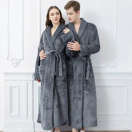 Donna Autunno e Inverno Caldo Lungo Velluto Corallo Spessore Coppia Accappatoi Da Bagno Uomo Donna Pigiama Doccia Accappatoio Asciugamani Da Bagno Per Adulti