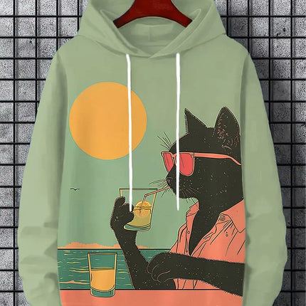 Cartoon Graffiti Cat Pattren Unisex Hoodies Sweatshirt 3D Print Men/Women Tracksuit Coat Harajuku Hoodie Pullover Men's Clothing