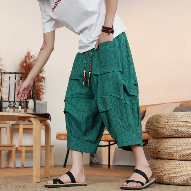 Men's Plus Size Cotton Summer Shorts Comfortable Vintage Chinese Style Casual Fashion Lantern Sports Large Sizes up to 8XL