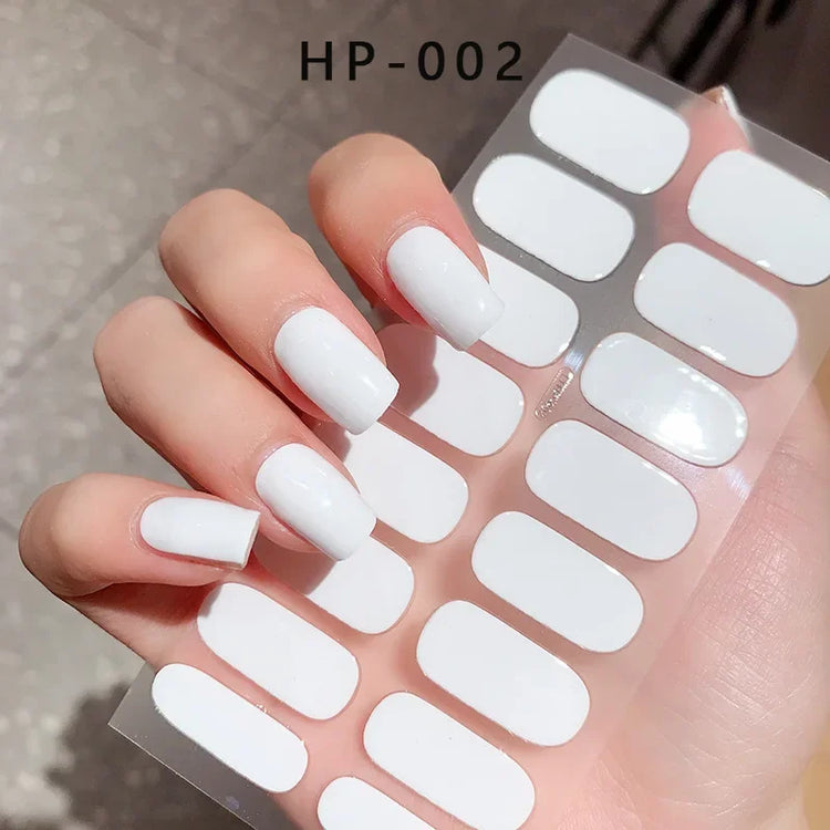Semi Cured Wraps Fast Gel Nail Sticker Soild Nail Gel Wraps Adhesive Full Cover Gel Nail Decal UV Lamp Cured Manicure Decoration2028