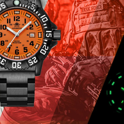 ADDIESDIVE 44mm Men's  Wrist Watch 50m Water Resistant Large Luminous Dial Date Display Stainless Steel Men's Quartz Watch