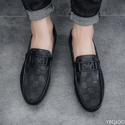 Scarpe casual da uomo con la nuova copertura piatta antiscivolo dal design a quadretti in stile britannico sono adatte per scarpe da ginnastica da uomo pigre
